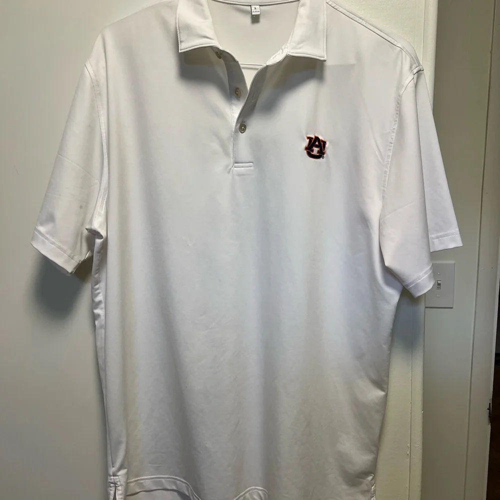 Peter Millar White Polo with Auburn Emblem - Picture 2 of 3